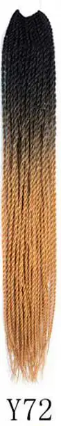 Qphair Ombre Сенегальские вьющиеся волосы крючком косы 24 дюйма 30 корней/упаковка синтетические плетеные волосы для женщин черные кроличьи волосы - Цвет: y72