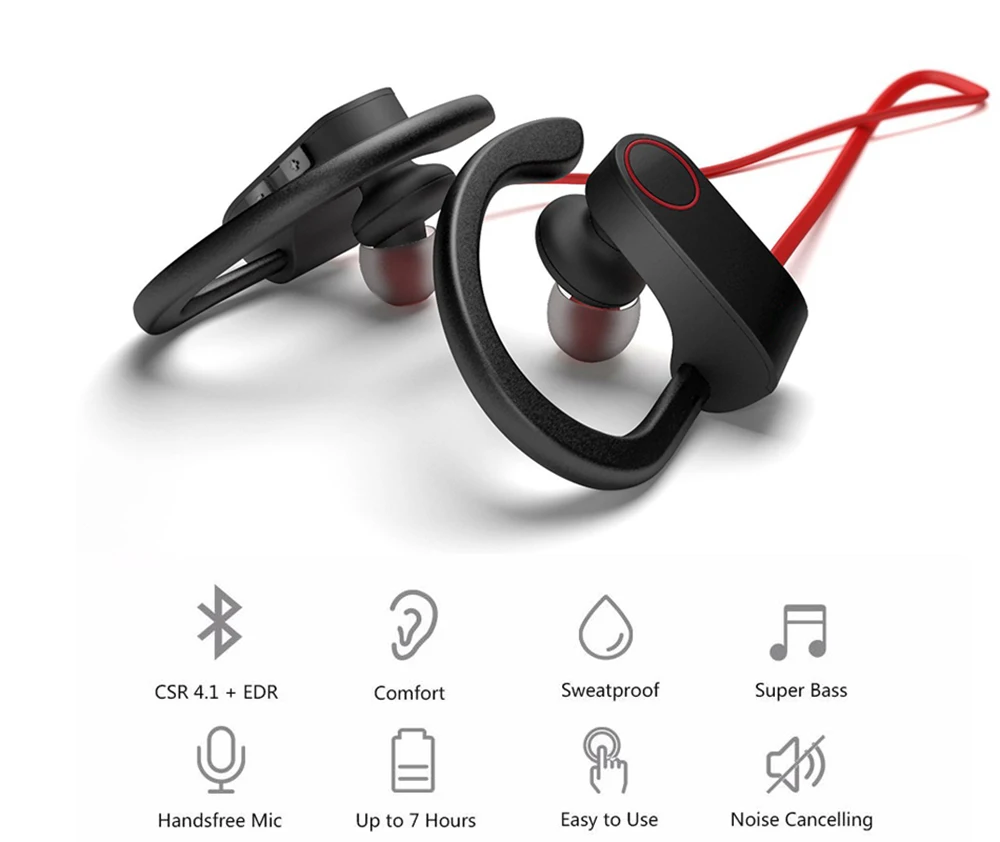 Bluetooth наушники для фитнеса бега спорта Бас-гарнитура Blutooth стерео гарнитура с
