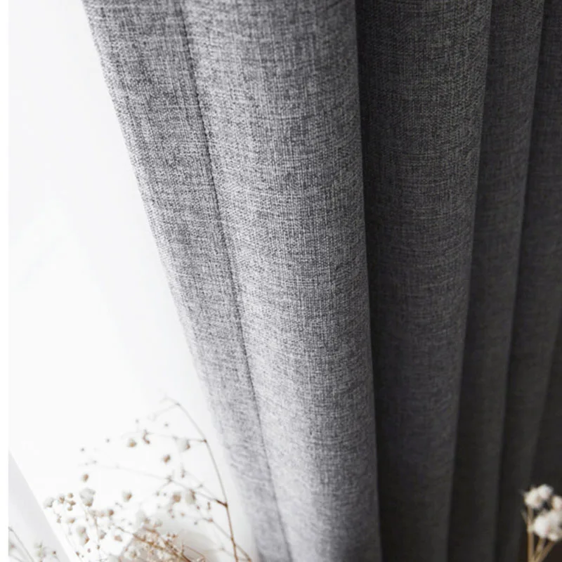 Modern Simple Solid Color Cotton and Hemp Curtains In Northern Europe Living Room Bedroom Fluttering Dormitory | Дом и сад