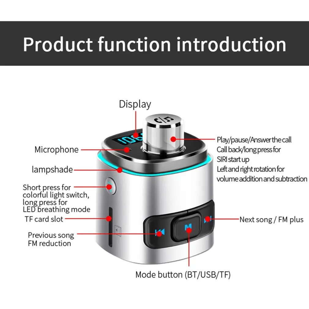 Автомобильный беспроводной fm передатчик автомобильное быстрое зарядное