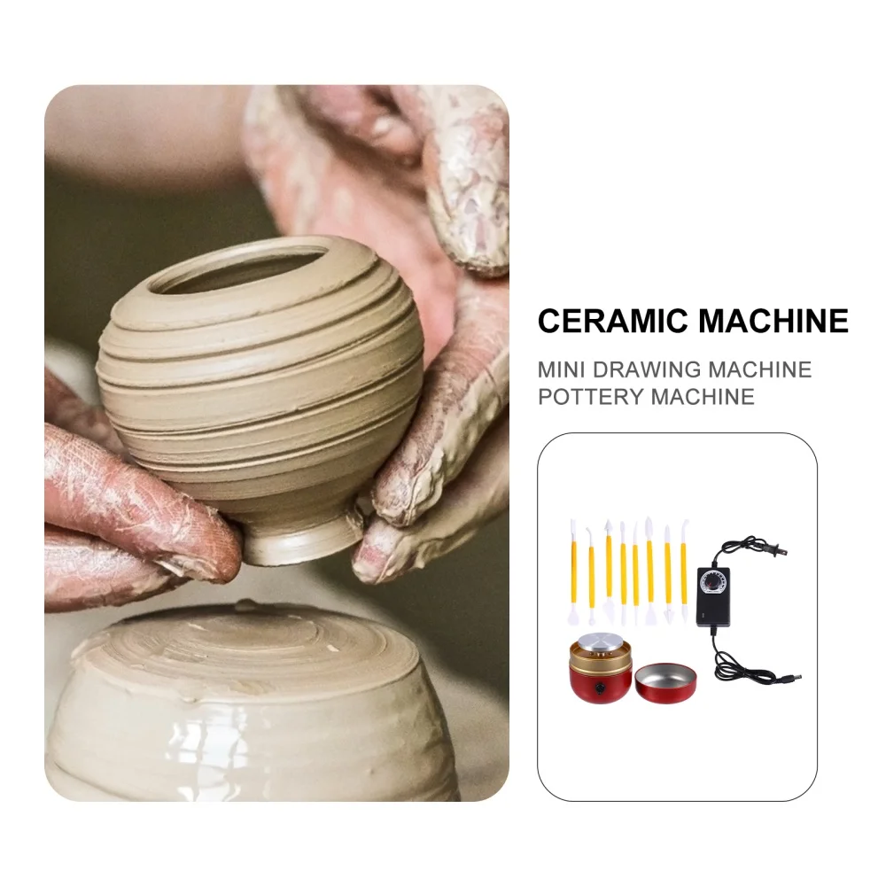 

1 Set Pottery Wheel Direction Adjustable Pottery Machine with Tool US Plug