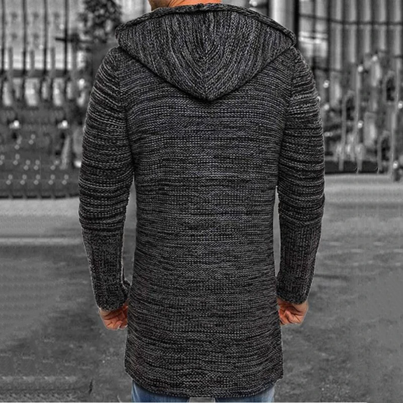 

Men's Autumn Mixed Color Sweater Zip Up Hooded Winter Coat Knit Tops Jacket Outwear Casual Sweater Men's Thick Fit