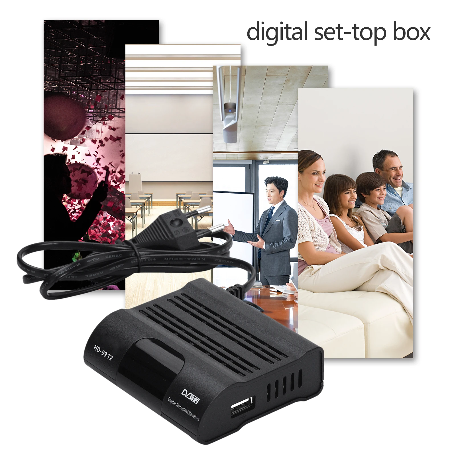 1080P цифровой ТВ коробка DVB T2 H.265 IPTV Set Top Box Декодер каналов кабельного телевидения