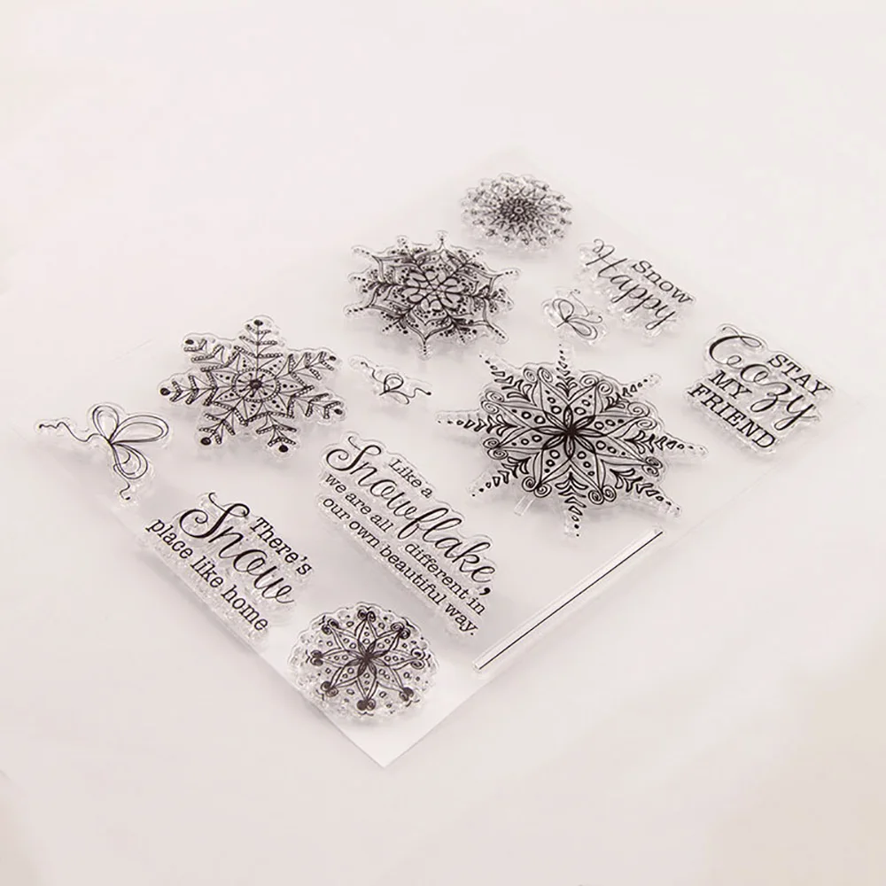Snow Flake Transparent Silicone Stamp Clear Rubber for Scrapbooking Photo Album Paper Card DIY Craft | Дом и сад