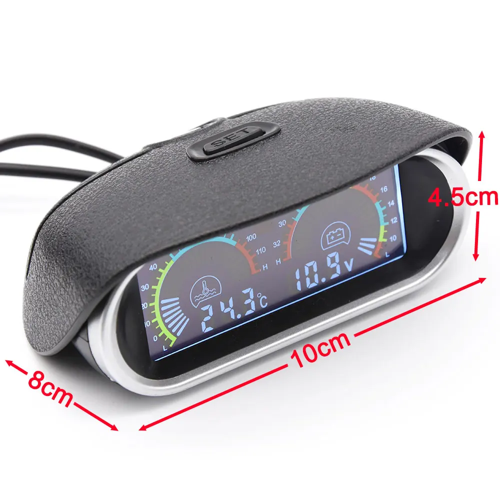 Универсальный Автомобильный цифровой вольтметр 2 в 1 с ЖК дисплеем датчик