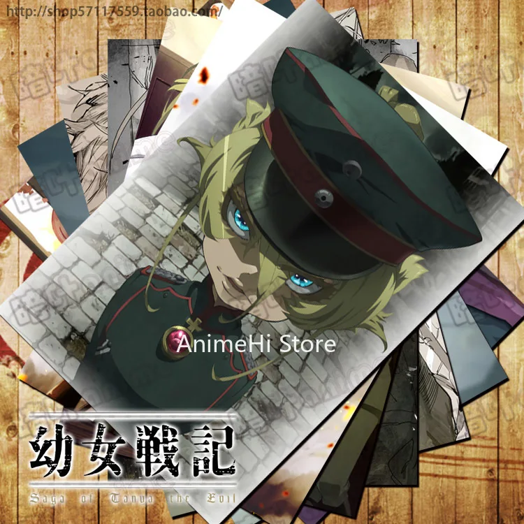 

10 Pcs/set Anime Saga of Tanya The Evil Posters Tanya Von Degurechaff Wall Pictures for Colletion A3 42x29CM Stickers