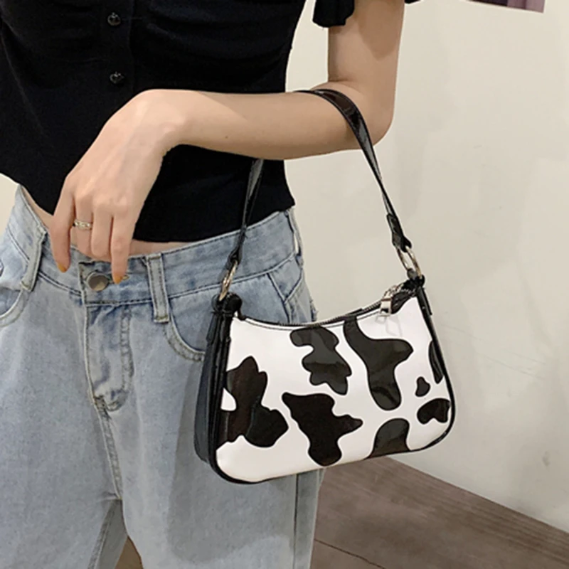 

Bags For Women Mini Cows Pattern Bag New Style Fashion Shoulder Bag Underarm Bag Portable All-match Messenger Bag Chain