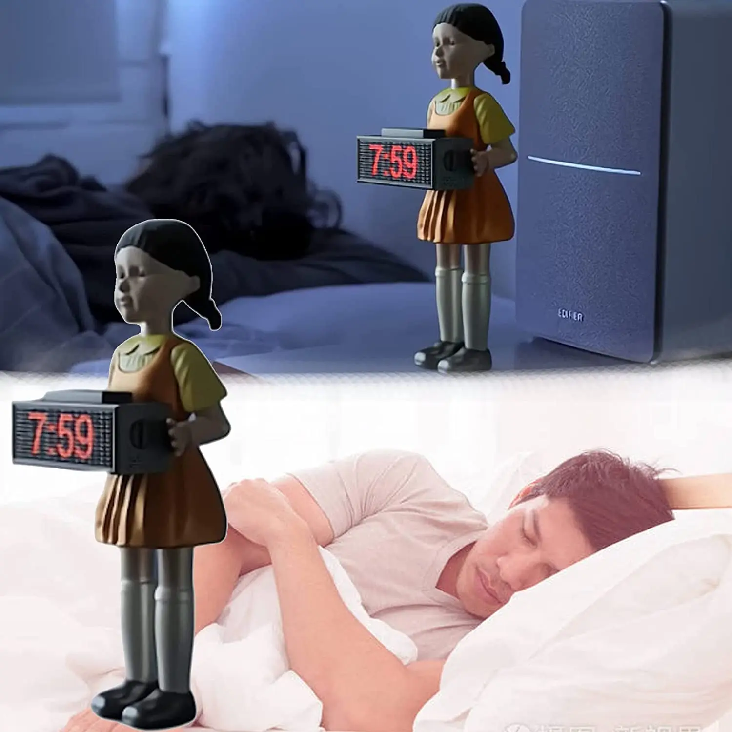 

Shoot And Sing Squid Game Alarm Clock Squid Game Clock Red Light Green Light Doll Clock Funny Doll Alarm Clock Gift