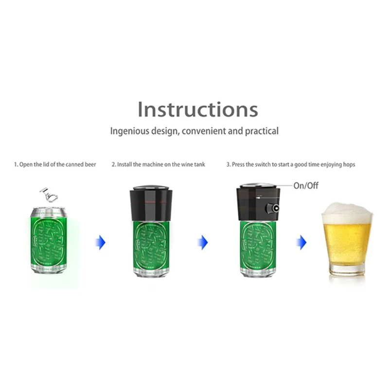 

Portable Beer Foamer Dispenser Wine Decanter Foam Maker Bubbler Battery Powered