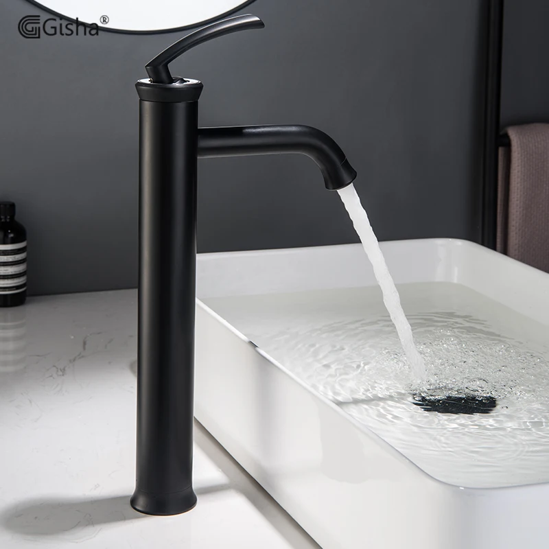 

Gisha Bathroom Faucet Black Solid Brass Basin Faucets Cold and Hot Water Mixer Single Handle Tap bathroom mixer tap G1115