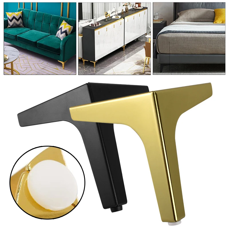 4pcs Metal Furniture legs Cabinet Feet Triangle Shaped Sofa Bed Chair Table Legs Cabinet Furniture Foot Hardware Accessories
