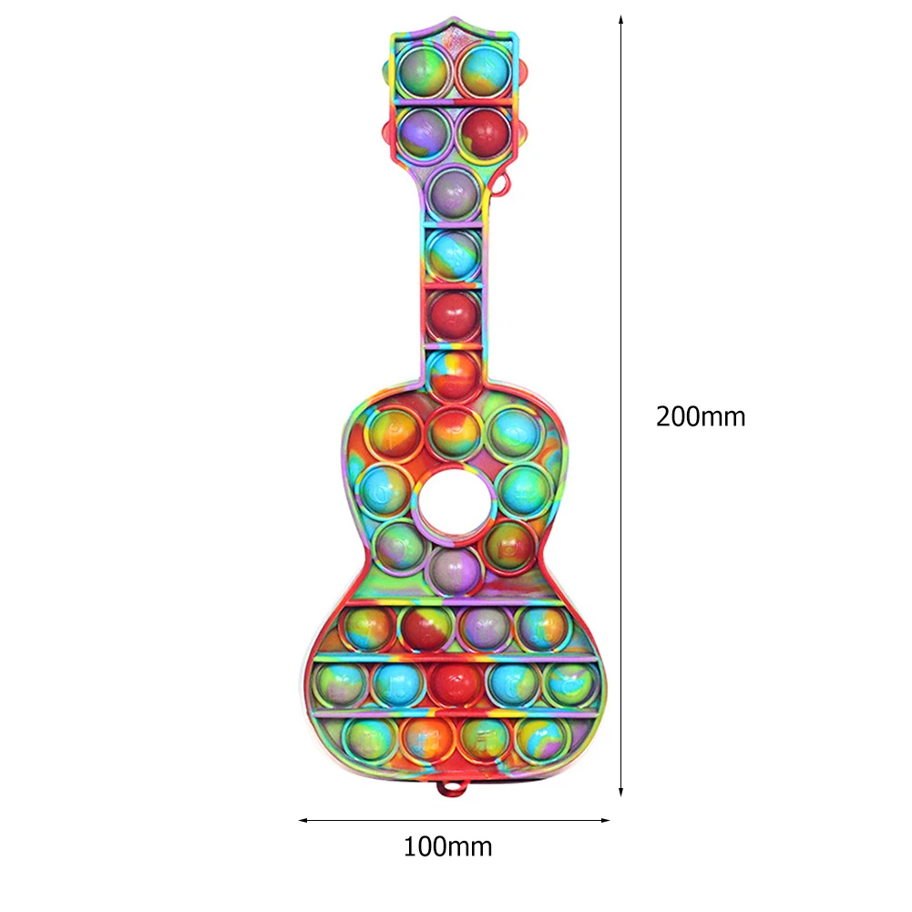 

Guitar Shape Push Bubble Fidget Toys Pop Sensory Antistress Toys Simple Dimple Stress Reliever War Table Games DecompressionBall
