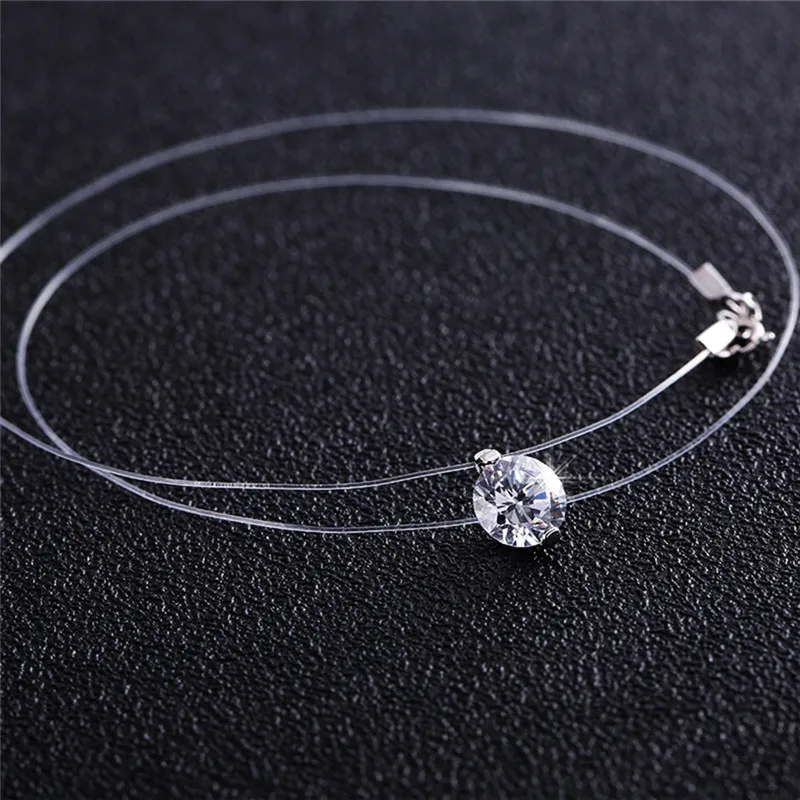 Женское Ожерелье с кристаллами в форме капли прозрачная леска из циркония