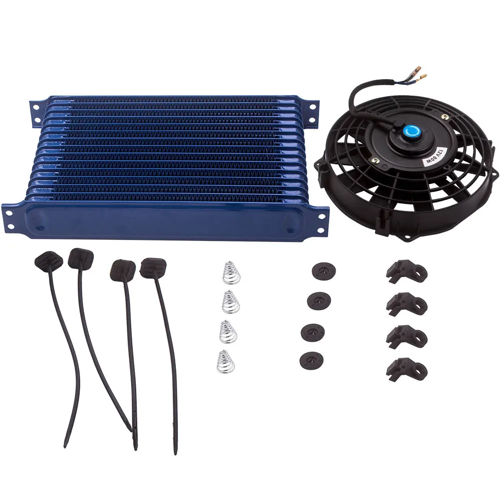 

A Set of Aluminum Engine Oil Cooler + 7" Cooling Fan 15 ROW AN10 Universal New