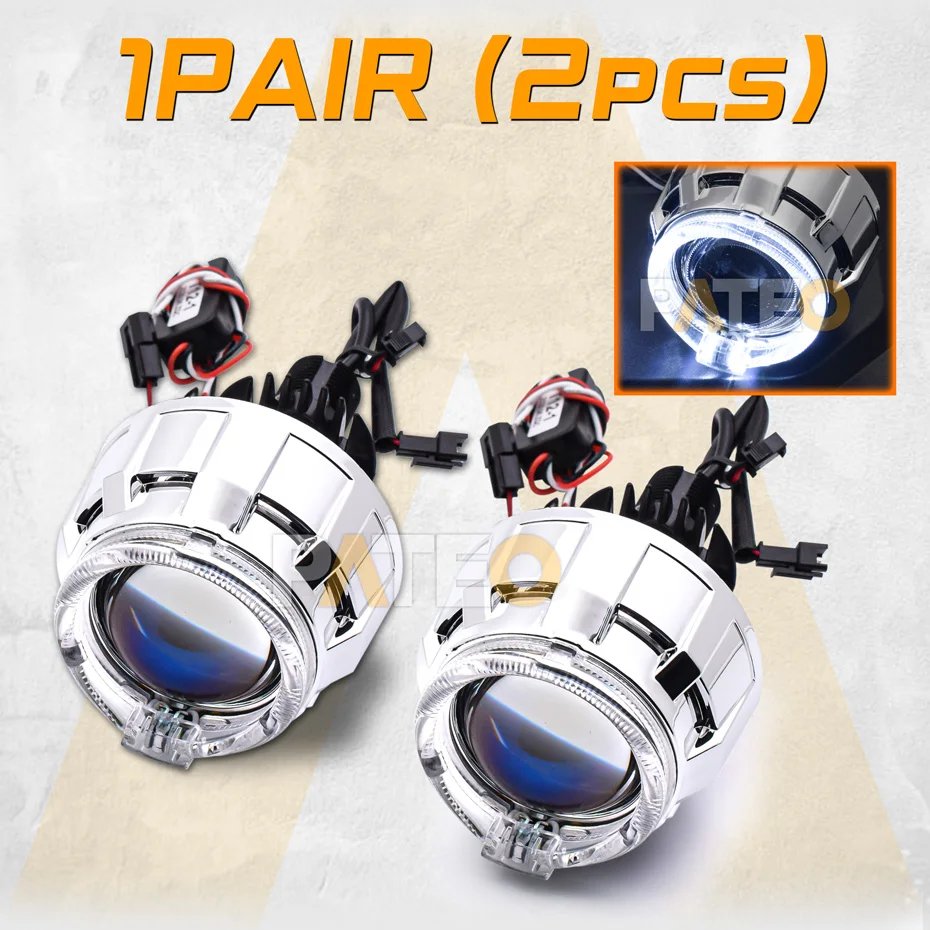 

Линзы Bi led для проектора, мини-линзы 2,0 дюйма, светодиодные ангельские глазки, кольца с ореолом, фары, линзы H1 H7 H4, светодиодные лампы, модификация автомобиля и мотоцикла