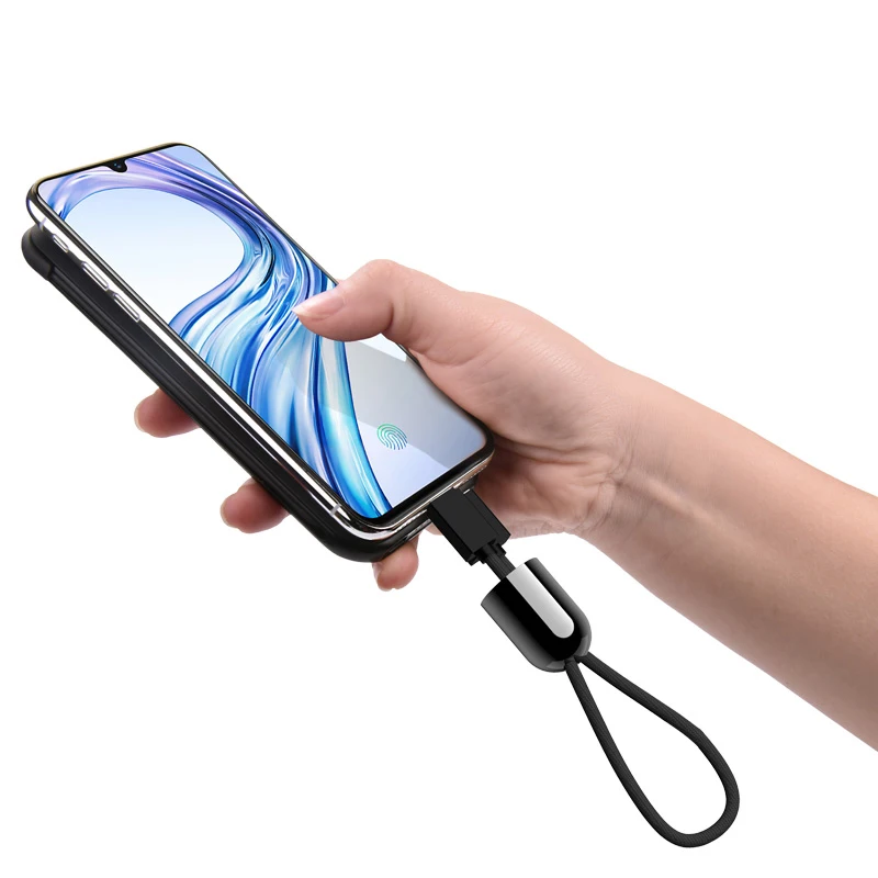 OATSBASF USB кабель для oppo find X One plus 6 huawei mate 20 pro Кабель быстрое зарядное устройство для Xiaomi Mi 8 SE брелок дизайн USB кабель - Цвет: Black Android