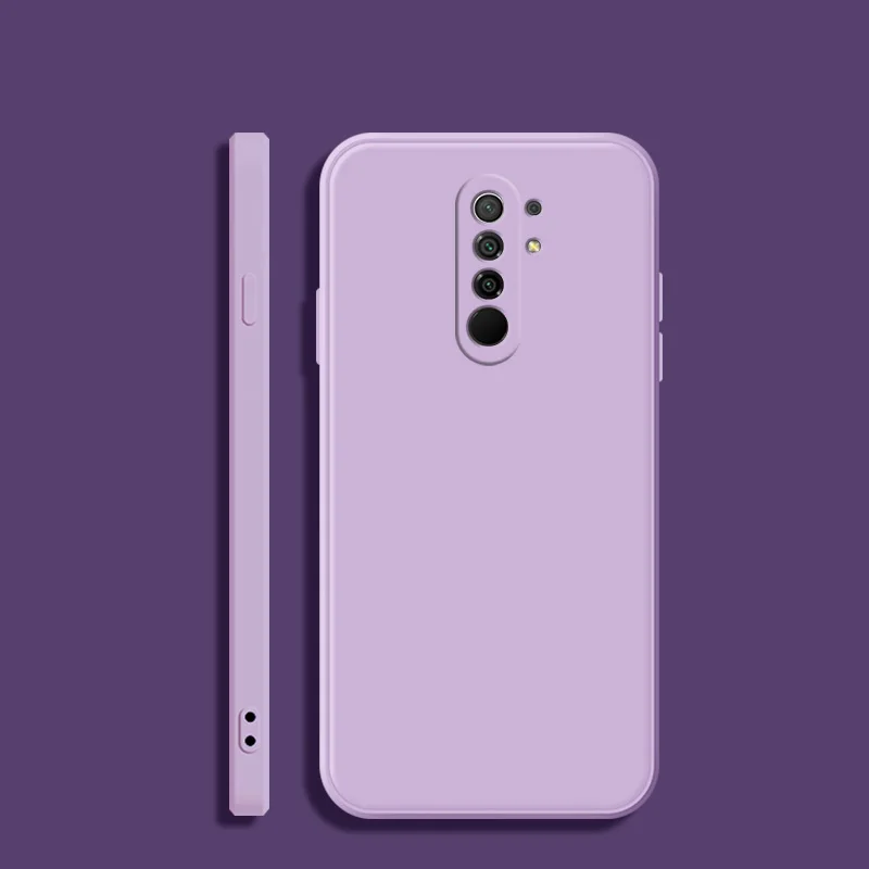

For Xiaomi Redmi 9 9 Prime Soft TPU Silicone Protective Square Phone Casing Simple Purea Colors Back Cover Fundas