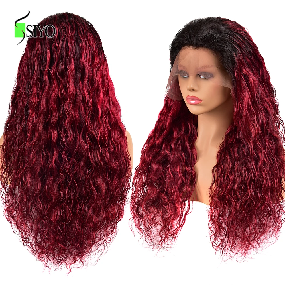 Парик SIYO с эффектом омбре на сетке спереди бразильский Волнистый парик плотность