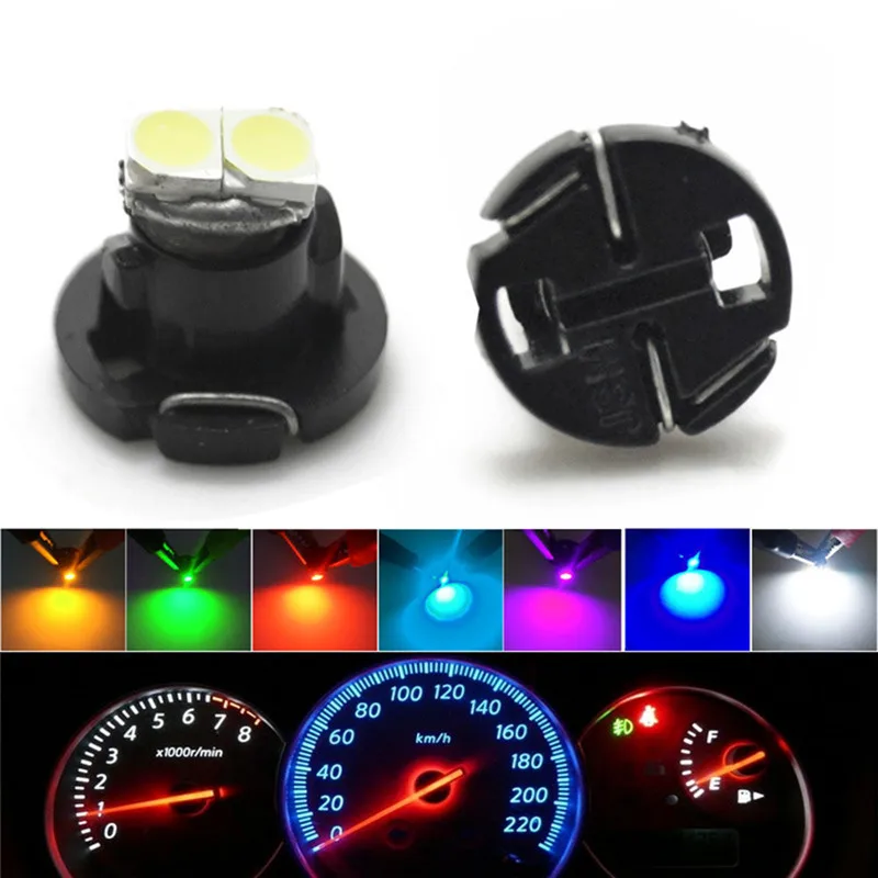 10pcs/Lot NW6 T4.2 2SMD LED Instruments Panel Dashboard Cluster Gauges Neo Wedge Bulb White Ice Blue Red Green Yellow Pink Light