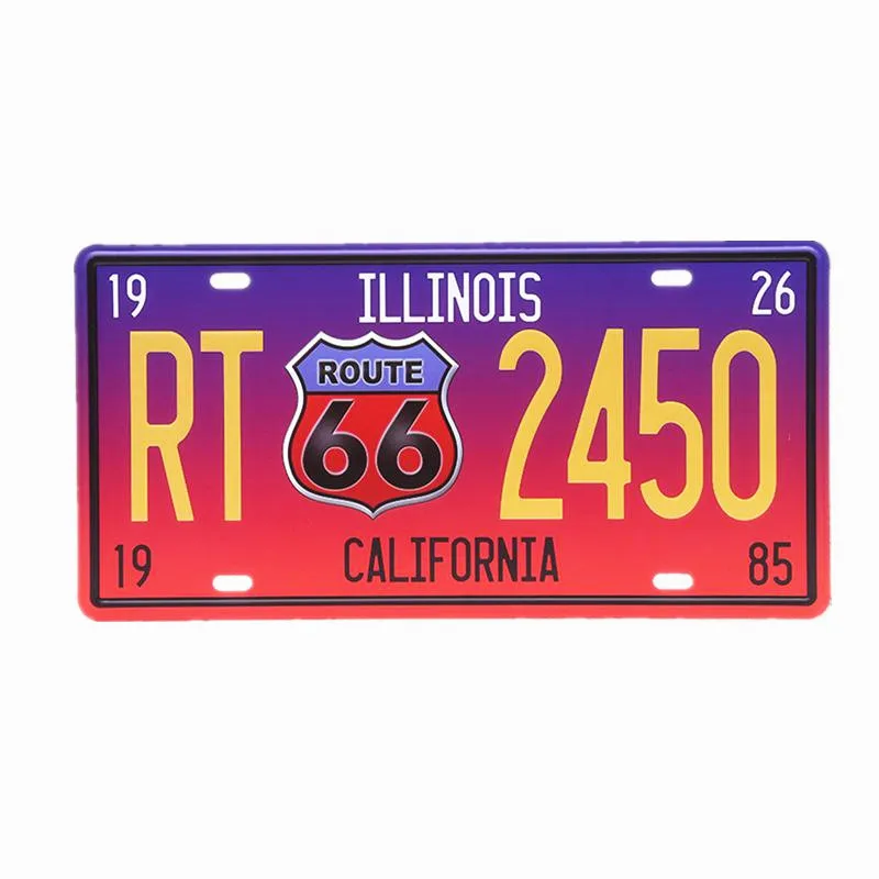 США винтажные металлические жестяные знаки Route 66 номер автомобиля номерной знак табличка Плакат Бар Клуб стены гаража украшения дома 15*30 см A133 - Цвет: 7