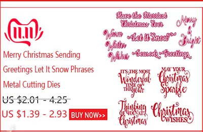 Merry Christmas Sending Greetings Let It Snow Phrases Metal Cutting Dies Stencil for DIY Scrapbooking Paper Cards Craft New