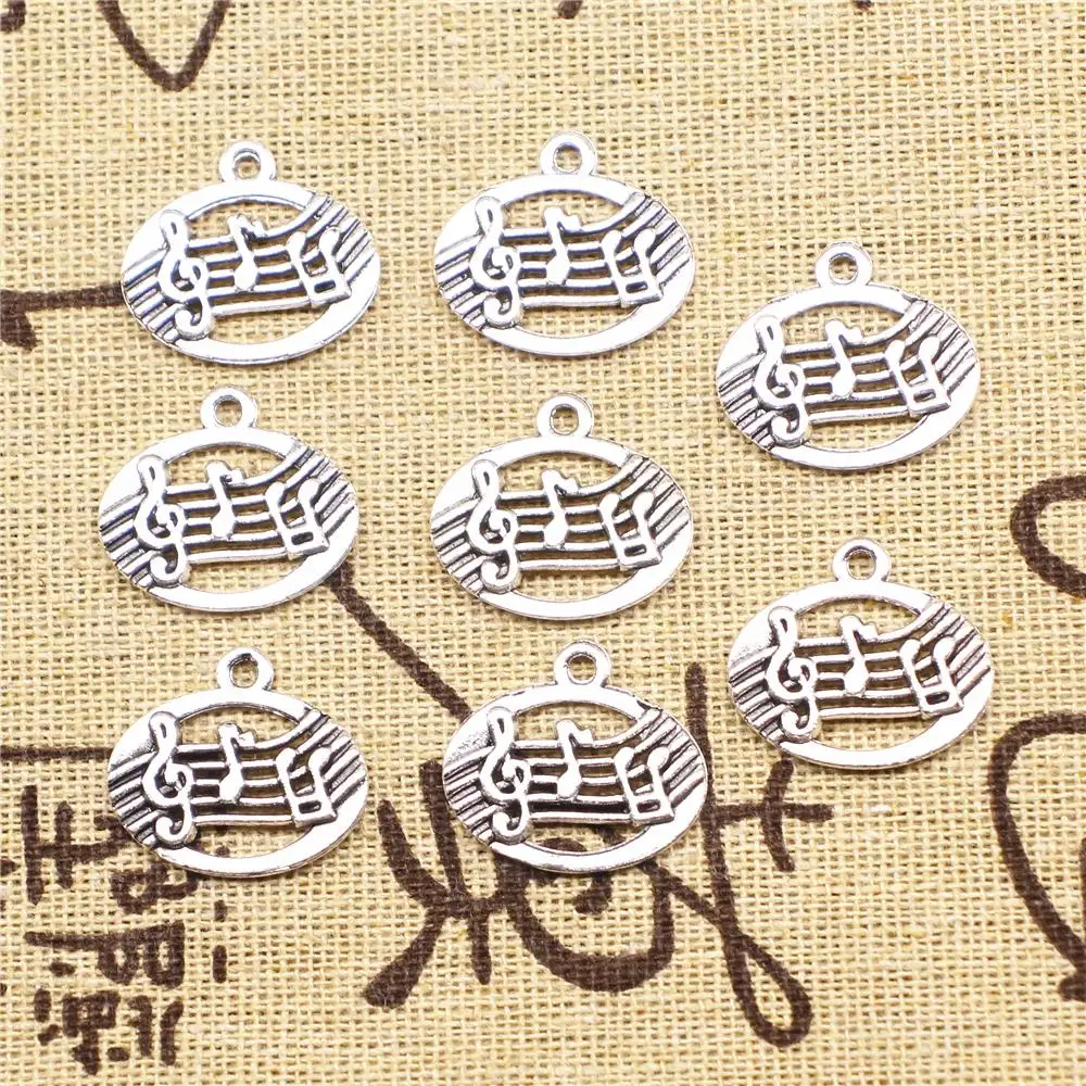 

Designer Charms DIY 10pcs 20x17mm Antique Silver Color Note Charms