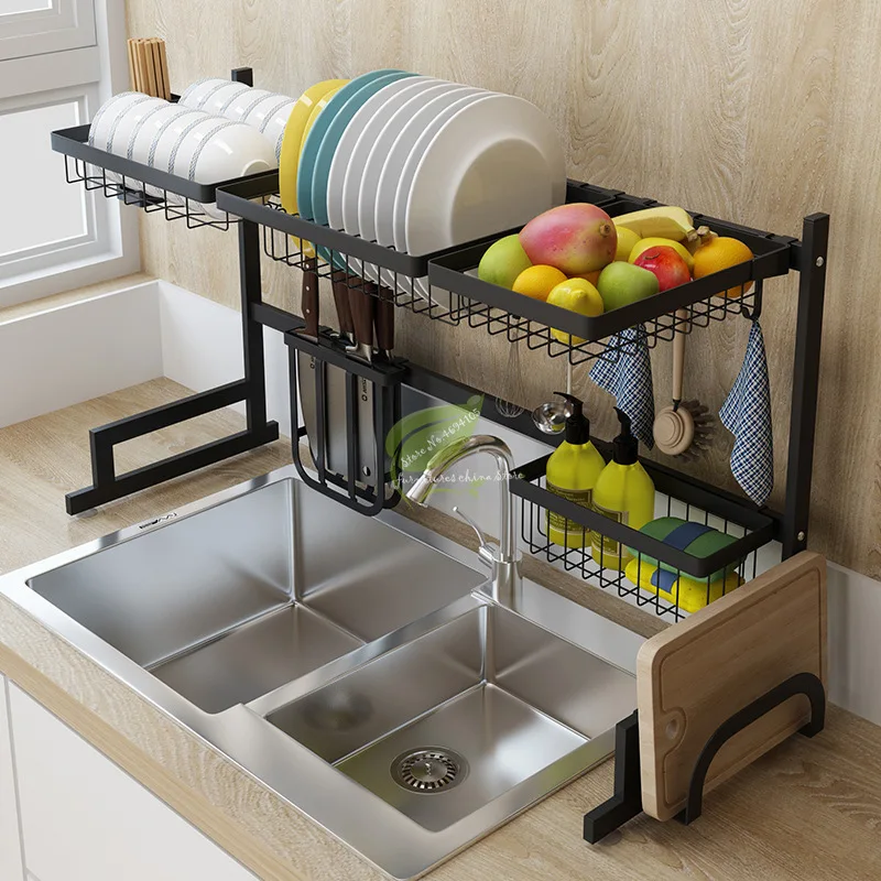 37%Multi Use Stainless Steel Dishes Rack Stready Sink Drain Kitchen Oragnizer Storage Dish Shelf Strong Bearing | Дом и сад