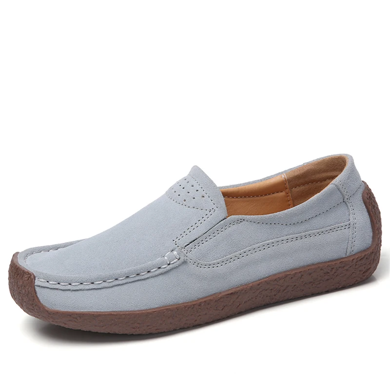 LINGGE/женские лоферы на плоской подошве Элегантные замшевые кожаные мокасины