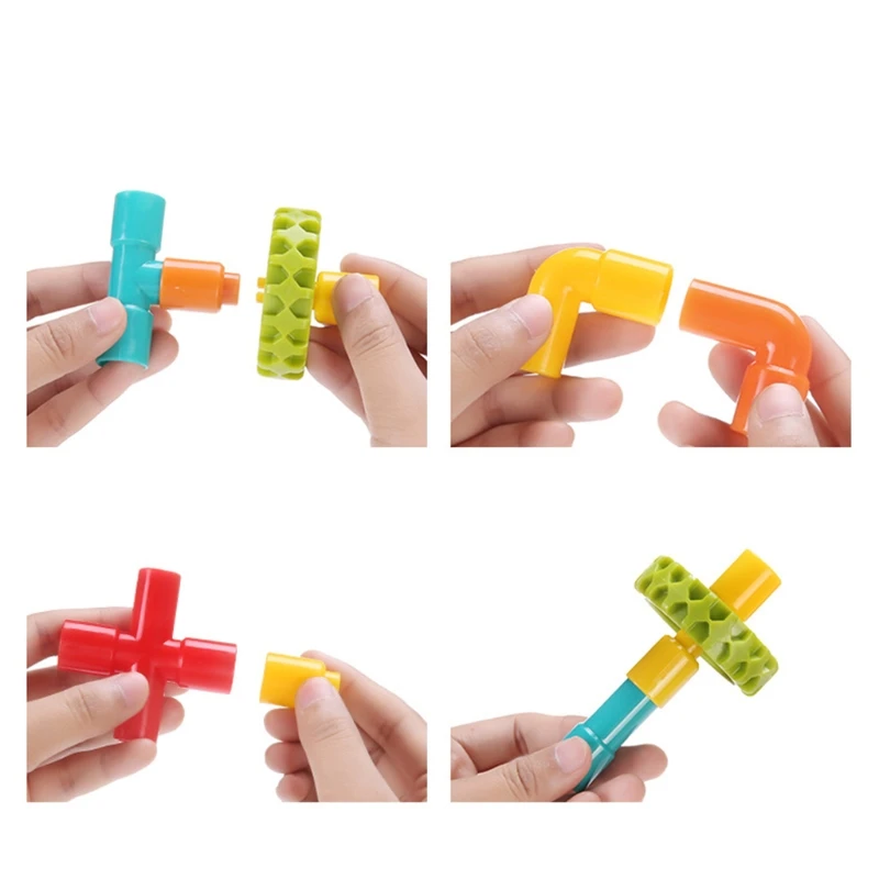 

220 Pcs/Box Tubular Pipes Building Block Spouts Joints Educational Learning Toys 97BC