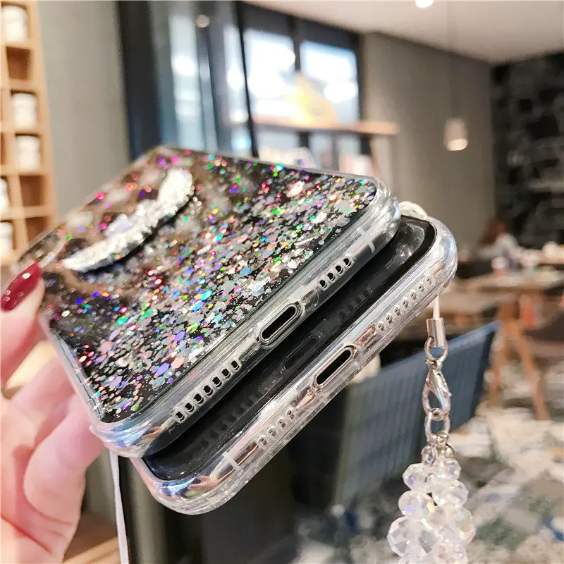 Luxury Bling White Swan Glitter Phone Case For iphone X XR 11 Pro XS MAX 6 6S 7 8 Plus Shining Transparent Soft TPU Cover |