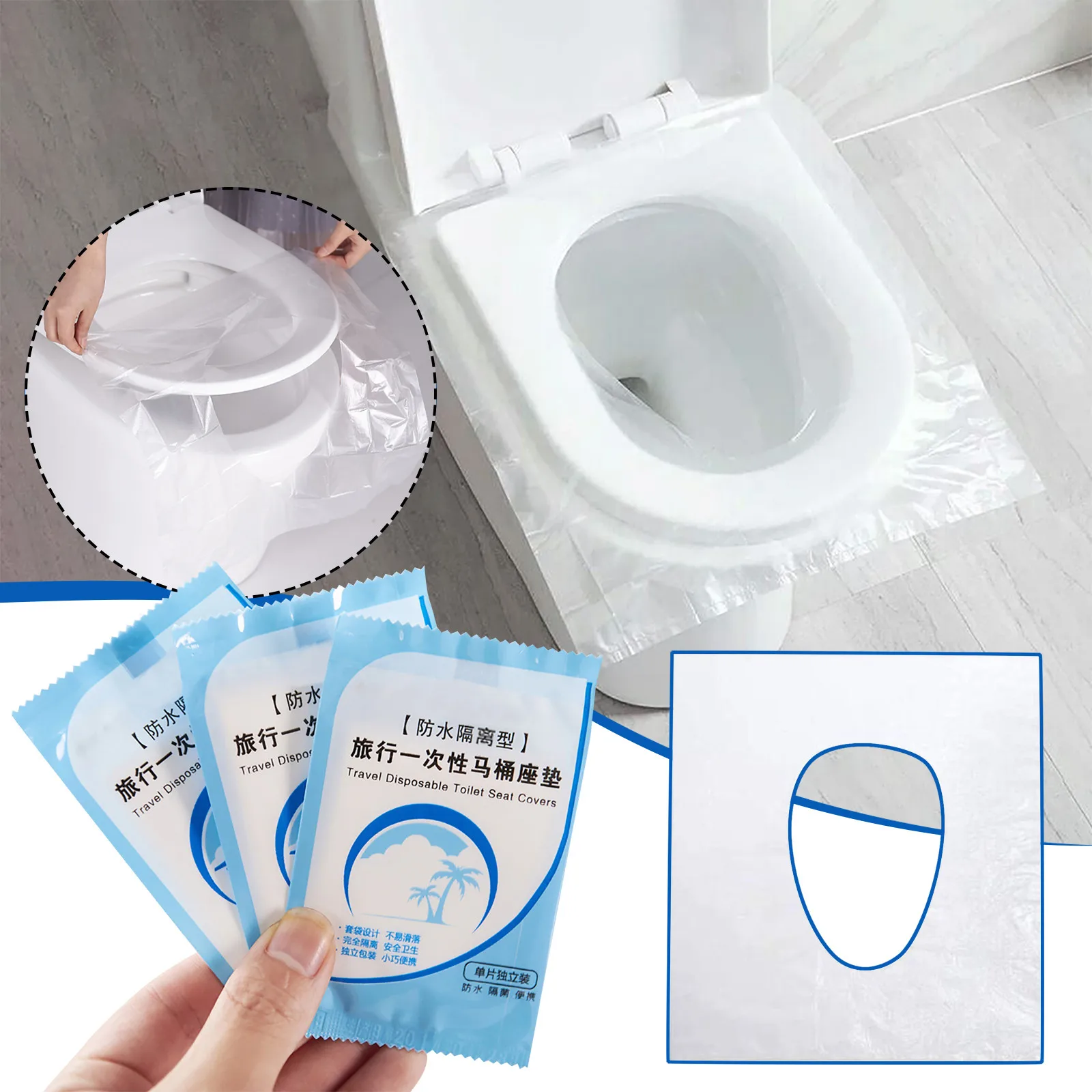 

Disposable Toilet Seat Cover Flushable Toilet Seat Covers Toilet Pad Portable Potty Seat Covers Individually Wrapped for Travel