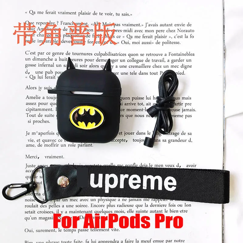 AirPods Pro-9 Чехол для наушников с Бэтменом из мультфильма для Apple Air Pods Pro, силиконовый чехол s с брелком-кабелем, подставка для игрушки, откидная крышка для AirPods 2 TWS - Цвет: AirPods Pro-9