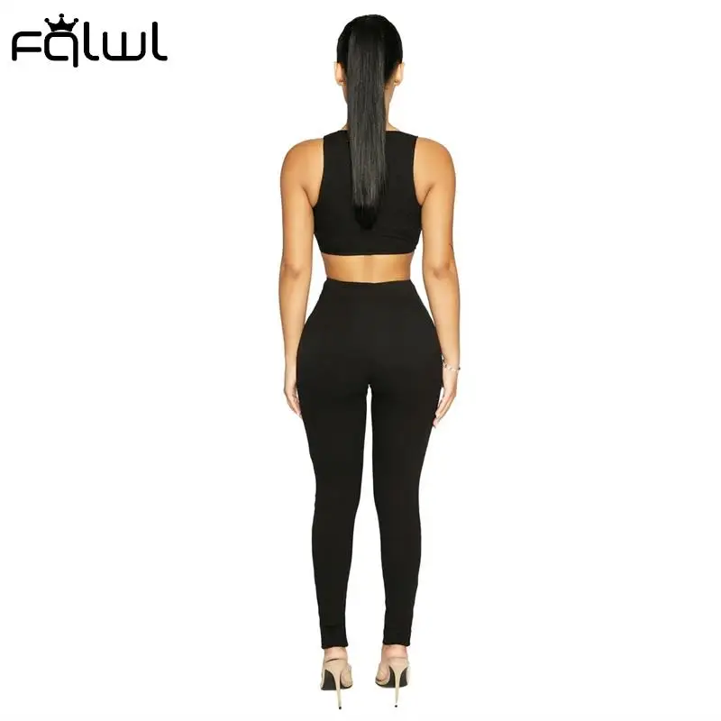 FQLWL осенние сексуальные женские комбинезоны с круглым вырезом без рукавов