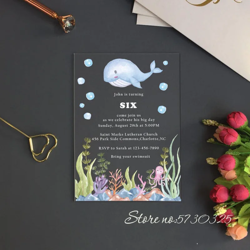 Акриловое цветочное искусственное акриловое приглашение на день рождения