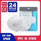 Отправка из Испании FFP2 KN95, фильтрация лица, Детская безопасность, нетканый ушной вкладыш, одноразовый чехол KN95, Пылезащитная маска для рта