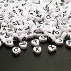 Белые акриловые бусины с буквами 7 мм, в форме сердца, алфавит, бусины россыпью для изготовления ювелирных изделий сделай сам, аксессуары для ожерелья, браслета