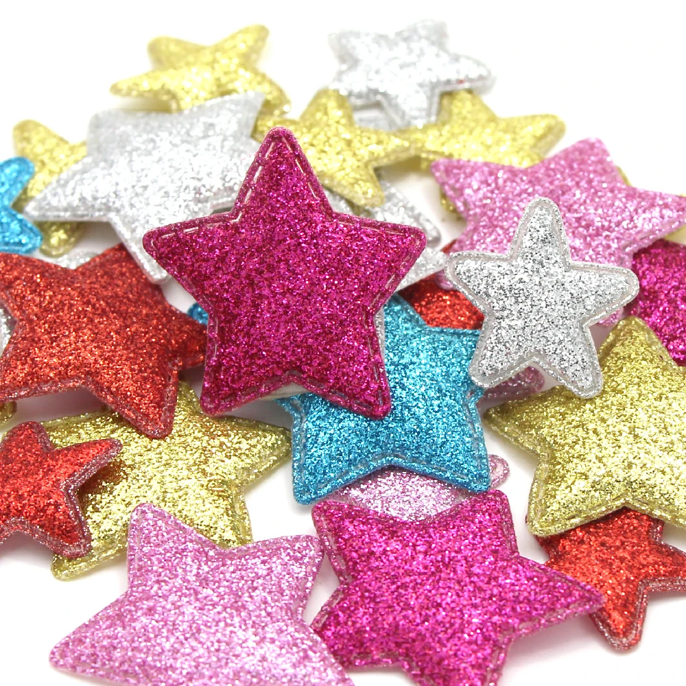50 шт. блестящие нашивки со звездочками для одежды красочные аппликации женских