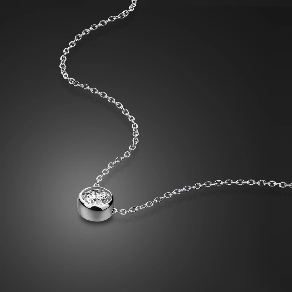 Женское колье из серебра 100% пробы с цирконом | Украшения и аксессуары