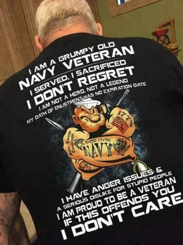 I Am A Grumpy старый тёмно синий Ветеран я подарил в ущерб Мужская футболка черный