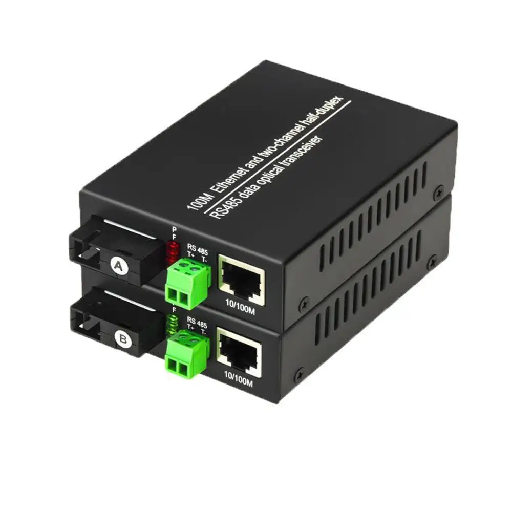 RS485 Data Extender Converter with 10/100Mbps Ethernet, 1 BIDI RS-485 over Fiber Optic  Transmitter and Receiver