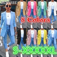 women coats slim long sleeve elegant single breasted clothes jacket coat female lady casual fashion jacket suit plus size 5xl