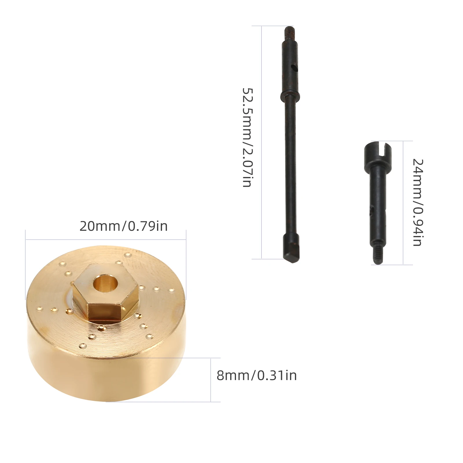 4 шт. набор латунных грузиков для передней и задней ступицы колес 1/24 | Игрушки