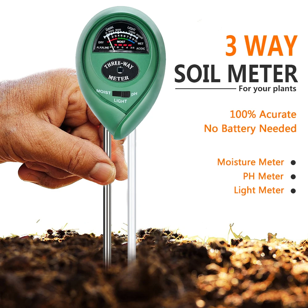 

Soil pH Tester, 3 in 1 PH Light Moisture Acidity Tester Soil Tester Moisture Meter Plant Soil Tester Kit for Flowers