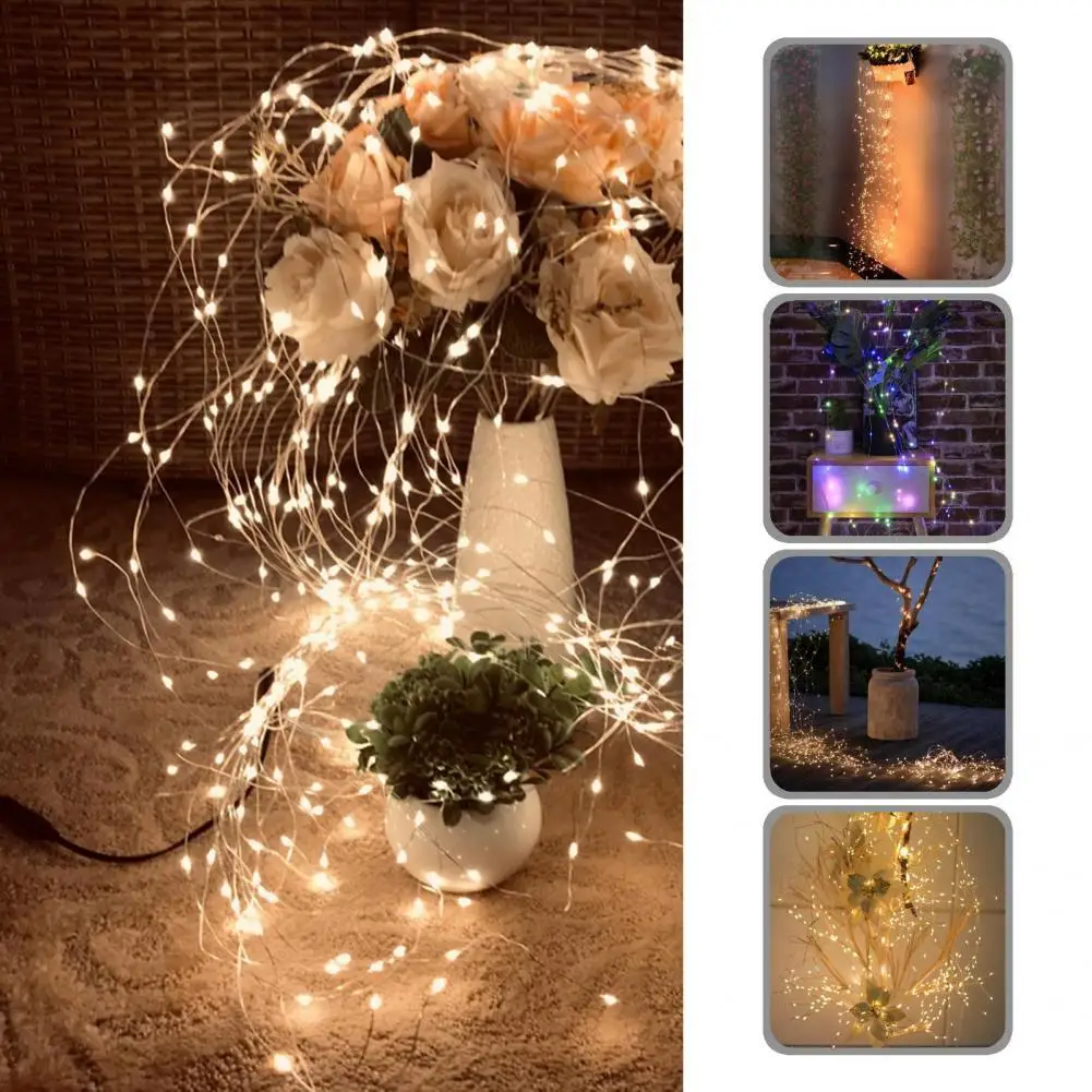 

3 Colors 1 Set Excellent Decorative Xmas Tree Fairy Lights Lightweight String Lamps Long Lasting for Garden