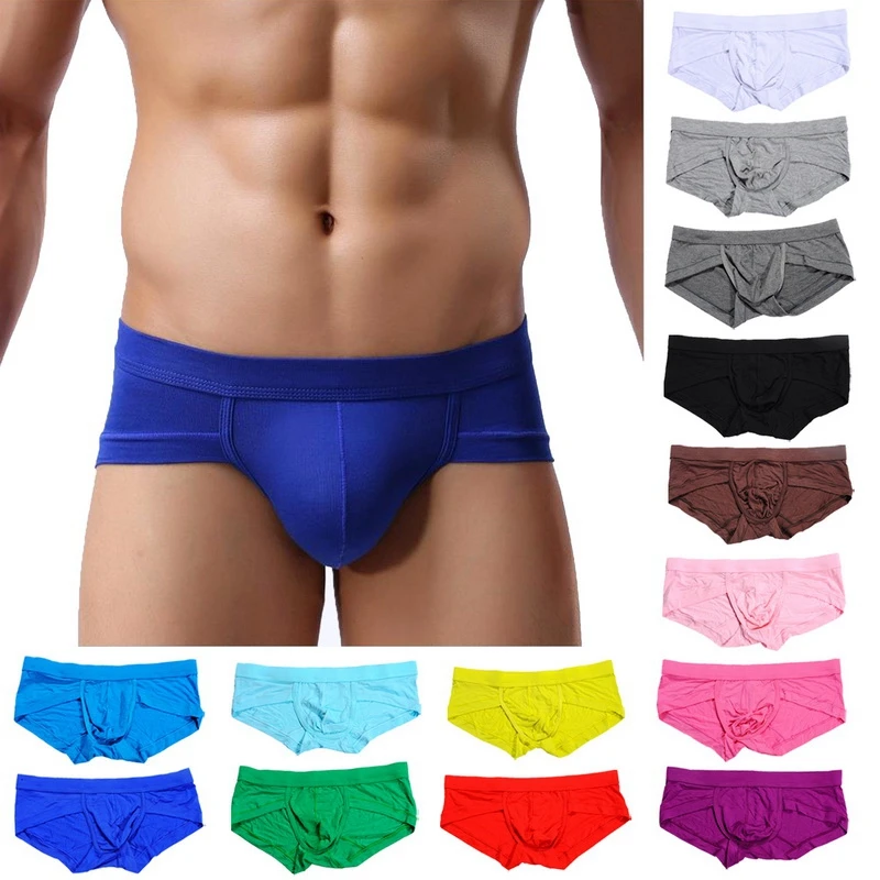 

Muyogrt Brand Underwear Mesh Qucik-Dry Sexy Men Modal Briefs Breathable Mens Cueca Male Low Waist Panties Underpants 14 Colors