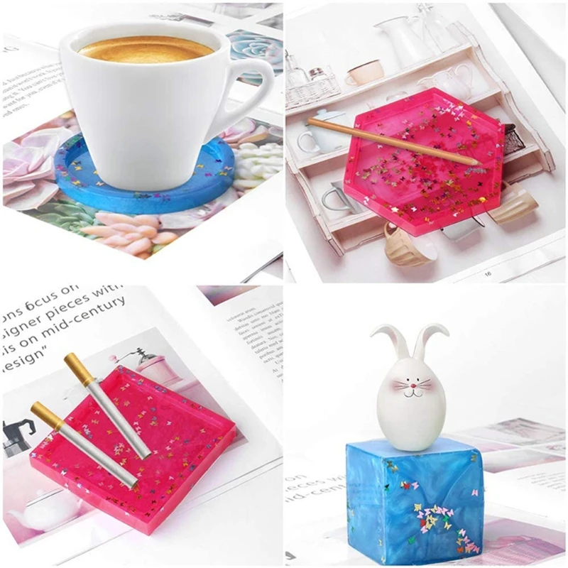 

Coaster Molds for Resin Casting Epoxy Resin Molds Silicone Great for Making Coasters DIY Resin Artwork Home Decor R2LE