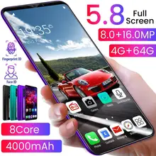 Rino3 Pro 5.8 Inch Screen Android Phone Purple Water Drop Screen Smartphone Solid Color Mobile Phone Cool Shape Fashion dropship