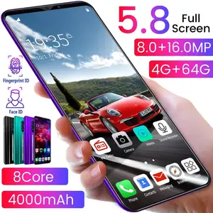 rino3 pro 5 8 inch screen android phone purple water drop screen smartphone solid color mobile phone cool shape fashion dropship free global shipping