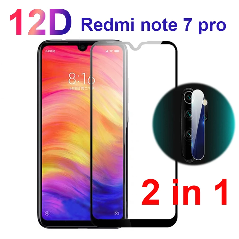 2 в 1 redmi note 7 закаленное стекло на Xiaomi pro HD защита для объектива камеры протектор