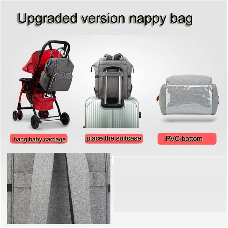 

Fashion Mummy Maternity Nappy Bag Stroller Hooks Large Capacity Baby Diaper Bag Travel Backpack Designer Nursing Bag Baby Care